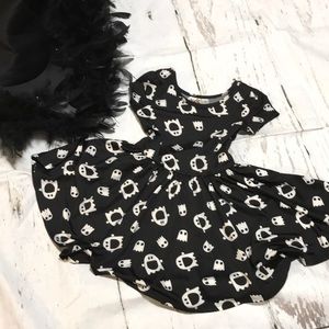 Ghostly fun cap sleeve full circle dress.